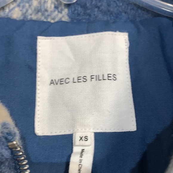 AVEC LES FILLES BLUE PLAID CHECK JACKET SHACKET XS - Picture 3 of 5